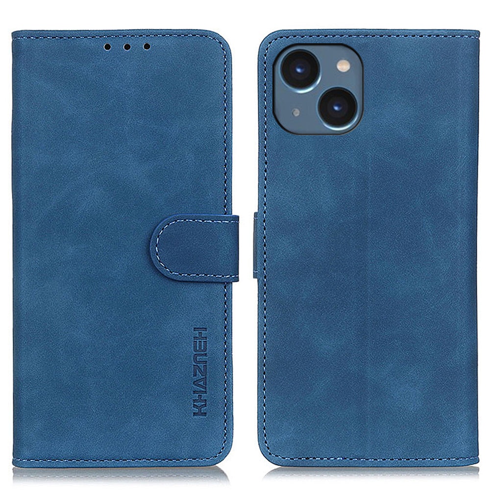 KHAZNEH For iPhone 15 Retro Drop-proof Phone Stand Case PU Leather Wallet Cover KHAZNEH For iPhone 15 Retro Drop-proof Phone Stand Case PU Leather Wallet Cover